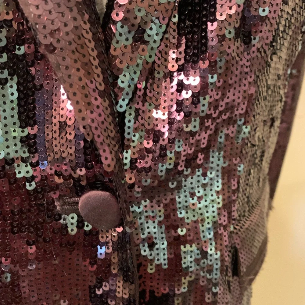 Chicos Shining Tuxe Sheron Jacket Timberglass. Sequins - Picture 14 of 15